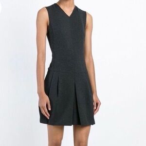 VINCE Grey Pleated Drop waist Mini Dress size 6